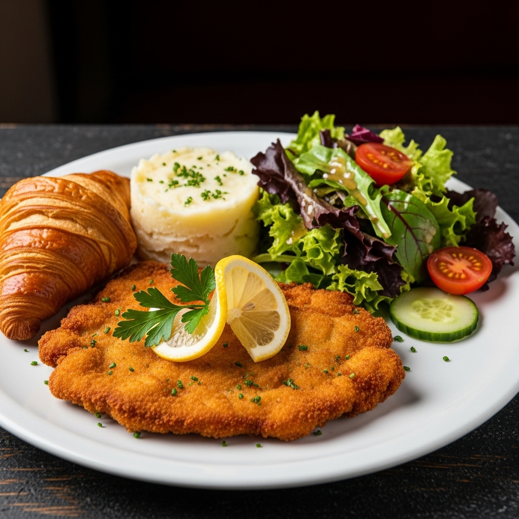 Selection of fresh European dishes prepared with seasonal ingredients